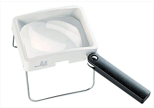 Asphärisches Leseglas combiPLUS [Eschenbach 2032] als Handlupe und als Standlupe einsetzbar, Abmessungen Linse: 100 x 75 mm, Vergrößerung: 2,8x, Dioptrie: 7