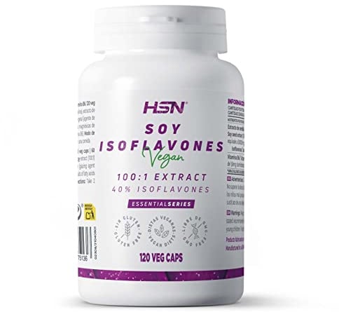 HSN Soja-Isoflavone | 150mg 40% Isoflavone | 2 Monatsvorrat | Bekämpft Wechseljahrsbeschwerden: Hitzewallungen, Hitzewallungen | Vegan, Glutenfrei, Laktosefrei, 120 Veggie-Kapseln