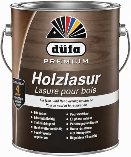 düfa Premium Holzlasur FARBLOS 2,5L Holzbeschichtung Schutzanstrich Dünnschichtlasur │ für Holzelemente im Außenbereich