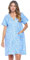 Casual Nights Women's Snap Front House Dress Short Sleeve Woven Duster Housecoat Lounger Robe, Floral Blue, 3X-Large