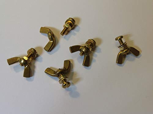 M3X12 BRASS PAN HEAD BOLTS NUTS & WASHERS & WING NUTS PACK 0F 5 BRASS SET SCREWS