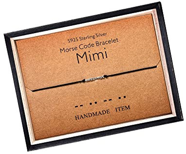 KGBNCIE Inspirierende Geschenke für Frauen, Morsecode, lustige Geschenke Armbänder für Frauen, Morsecode-Armbänder, Freundschaftsgeschenke, 7 inch, Achat