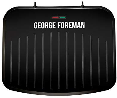 George Foreman 25810 Medium Fit Grill – Versatile piastra di cottura e macchina per toastie con rivestimento antiaderente migliorato e riscaldamento rapido, nero