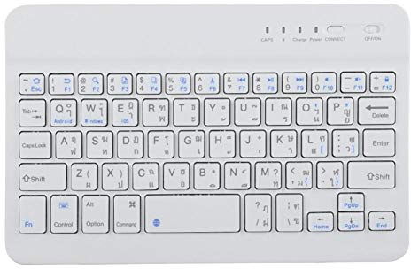 fasient 7-8in Idioma tailandés Inalámbrico Bluetooth3.0 Teclado Tijeras Pies Teclado Bluetooth Ultra Delgado para Android para iOS para Sistemas 40 Horas de Trabajo