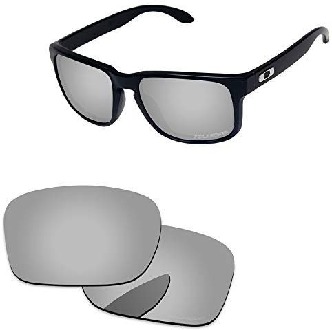 PapaViva Replacement Lenses for Oakley Holbrook XL OO9417 59mm Sunglass Chrome Silver Polarized