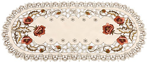 Tischdecke Europa Floral Tischdecke Bestickt Tischläufer Exquisite Tischdecke Dekorieren für Küche Hochzeitsbankett TV-Schrank Couchtisch(Oval)