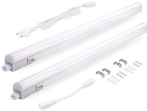 da LIGHT Led Unterbauleuchte Küche 8W 57,5cm 750lm 4000k Neutralweiß Unterbau Lichtleiste Küchenlampe Schrankbeleuchtung Superhell Weiß für Küche Schrank Erweiterbar durch Stecksystem (2 Stück)
