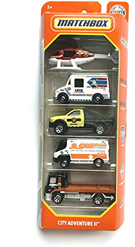 Matchbox City Adventure II - 2021 (Maßstab 1:64) 5er-Pack Fahrzeuge