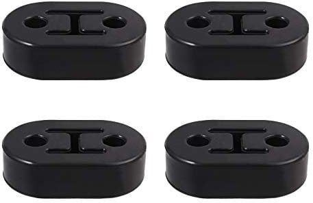 Bohaner 4PCS Universal Exhaust Rubber Mount Black Exhaust Pipe Hanger Car Heavy Duty Exhaust Hanger Insulator Shock Absorbent 2 Holes, 12mm for Most Cars Truck Van