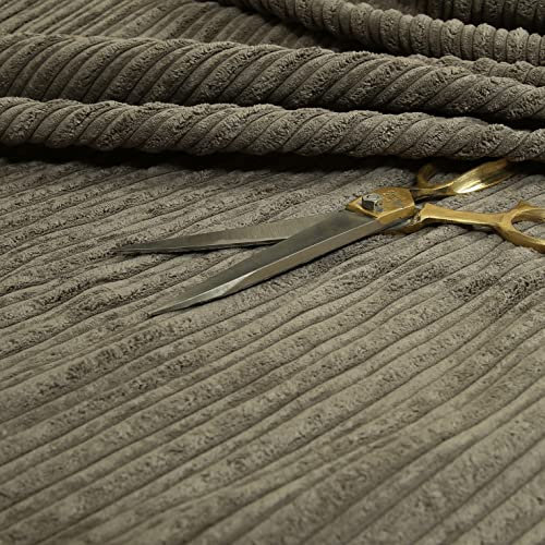 Redbrick Mill Fabrics Soft Jumbo Cord Corduroy Material Textile for Sofas Chairs Home Furnishings Upholstery Projects Flame Treated Fabric by The Metre, Old Grey (1 Metre)