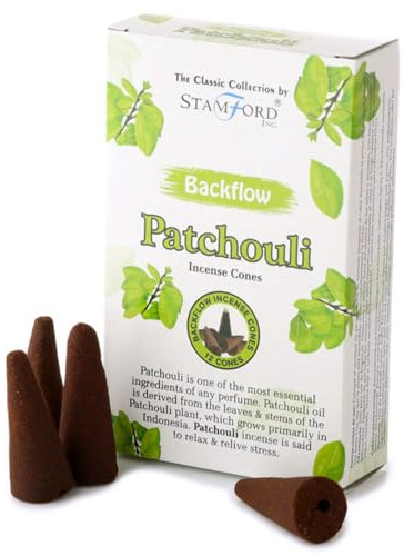 Giftz Galore Patchouli Räucherkegel, 12 Stück, Rückfluss-Räucherkegel