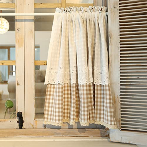 izielad Tende a Riquadro a Quadretti Tenda da Bistrot Tende da Cucina Tende da Cucina in Stile Country 115x85cm