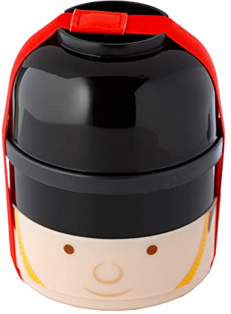 Puckator London Guardsman Stacked Round Bento - Lunch Box for Adults and Kids with Compartments - Snack Box - Food Containers with Lids - Stackable Snack Pots for Kids - Meal Prep Container Lunchbox