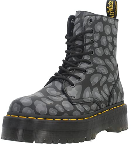 Dr. Martens Unisex Jadon Amphibians, Distorted Leopard S Black/Grey Backhand, 38 EU