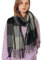 Baynetin Damen Winter Senior Plaid Kaschmir Schal,Kariert Pashmina Übergroßer Herbstschal Stolen,Tartan Schultertuch Mit Quasten,Karomuster Warmer Oversized Fransen Poncho (Schwarze Tinte)