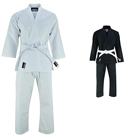 Rex Sports Karate Suit GI Aikido Training Lightweight for Kids & Adults Martial Arts Uniform with Belt, White, 2
