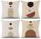 ASDCXZ Boho Kissenbezug 40x40 cm 4er Set, Modern Abstrakt Geometrie Halbkreis Beige Sofa Kissen Bezug Dekokissen Kissenbezüge Kissenhülle Waschbar Polyester Flachs Textil Outdoor Kopfkissenbezug