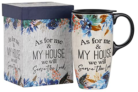 Topadorn Ceramic Coffee 17oz Travel Mug Latte Cup with Spill Proof Lid and Matching Gift Box, Office & Home Mug Gift for Coffee Lover