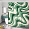 LIGHTINHOME Rideau de Douche rétro Amusant des années 70, 152,4 x 183 cm (l x H), esthétique, Vagues abstraites, Tourbillon Mignon, bohème, Groovy Vert, Accessoires de Douche en Tissu Polyester