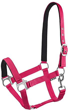 Start Halfter Pferd – Stallhalfter & Weidehalfter für Pony, Vollblut, Warmblut – verstellbar & neoprengefüttert – Lined Halfter für Pferde mit Komfort & Passgenauigkeit (Rosa, Pony)