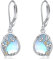 Mondstein Ohrringe für Damen - 925 Sterling Silber Mondstein Gänseblümchen Schmetterling Tropfen Leverback Schmuck Geschenke