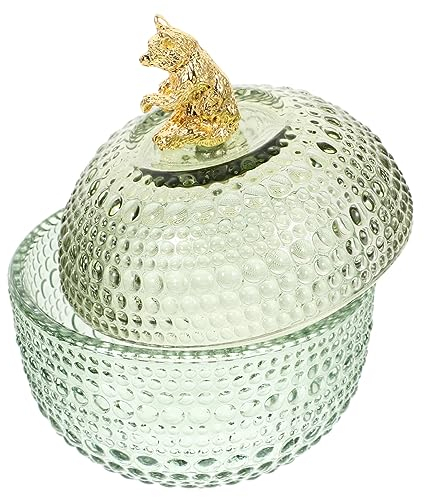 HOOTNEE Bocal à Bijoux avec Couvercle Rangement Décoratif pour Colliers Boucles Oreilles Et Conteneur Transparent pour Maison Et Décoration De Table