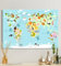 MyMaxxi - Premium Leinwandbild auf Keilrahmen Weltkarte Wandbild Design Wand Dekoration, Gemälde Mehrfarbig Leinwand - Welt, Groesse_leinwand:70x100 cm