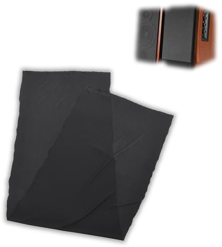 1.7M X 0.5M Tela Altavoz Negro, Protectora de Tela para Altavoces Tela de Malla Paño Cubierta Protectora del Polvo para Audio para Parlantes Grandes, Parlantes de Escenario