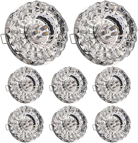 JSY Lámpara empotrable de techo Led de acero inoxidable con luz empotrada de cristal de entrada de 3W y 5W for iluminación de dormitorio, focos oculares para baño, Cocina, Oficina ( Color : 5w , Size