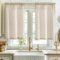 Vangao Scheibengardine Leinen Bistrogardine Küche Einfarbig Modern Vorhänge Halbtransparent Paarig Schals Küchengardinen mit Kräuselband für Wohnzimmer Landhaus Kleine Fenster 2er-Set 65x60cm Natur