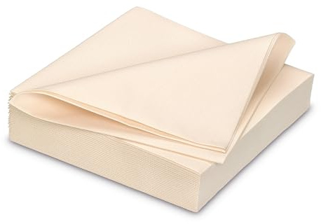 AVA Servietten stoffähnlich 40x40cm 25 Stück - Farbauswahl - Airlaid saugstark - Einweg Tischservietten zum Falten - Einfarbige Papierservietten für Hochzeit Geburtstag Gastronomie - Champagner