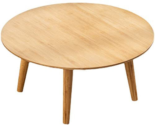 MNOIINM Tisch, Couchtisch, japanischer Heimstudium, Tatami-Tisch, rund, 80 x 80 x 30 cm, Farbe: A