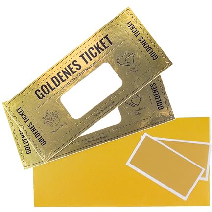 Premium Golden Ticket Überraschungs Rubbellose | Vielseitige Karte | Ideale Überraschungs-Geburtstagskarte | Trauzeuge-Vorschlag oder Schwangerschaftsankündigung | Goldene Geschenkkarte | 2 Pack