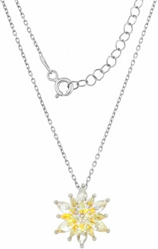 Einzelstück® Halskette Pure Lotus Anhänger I 925 Sterling Silber mit Rhodium beschichtet I Silberkette mit Zirkonia Steinen (Silber)