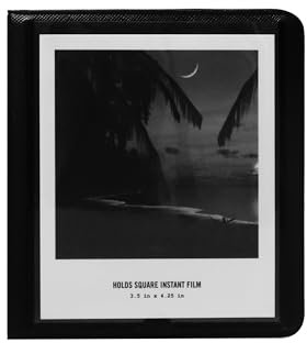 EKEDAC Fotoalbum mit 33 Taschen für Polaroid-Sofortbildkamera, passend für 8,9 x 10,8 cm Fotos, PVC-Material und wasserabweisend (Schwarz, 1)