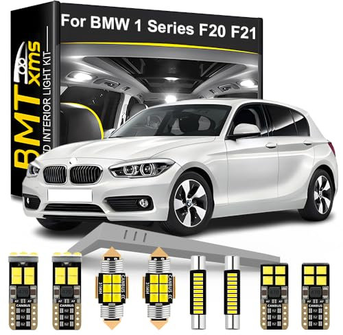 BMT xms Kit de Luces LED Interior para BMW Serie 1 F20 F21 Hatchback, Bombilla LED Interior para Coches y Camiones, Blanco Brillante 6000K, 8 Piezas