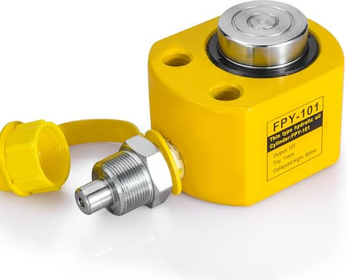 CHENYN 10T Hydraulischer Wagenheber mit niedrigem Profil, 0,43 Hubhubzylinder, tragbarer industrieller Mini-Porta-Power-Ram-Jack, Mehrfachhubzylinder