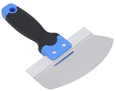 Spatule ronde en acier inoxydable avec spatule pour mastic, outil manuel pour plaque de plâtre lisse et antidérapante pour peintre