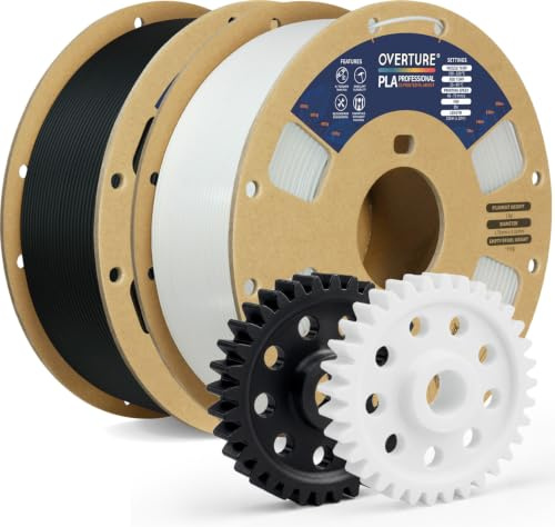 OVERTURE 2KG Bundle PLA Plus (PLA+) 3D Printer Filament 1.75mm, Black+White | Stronger & More Durable, 4X Tougher Than Basic PLA, High Quality for Prints, Fits Most FDM Printers (Black+White)