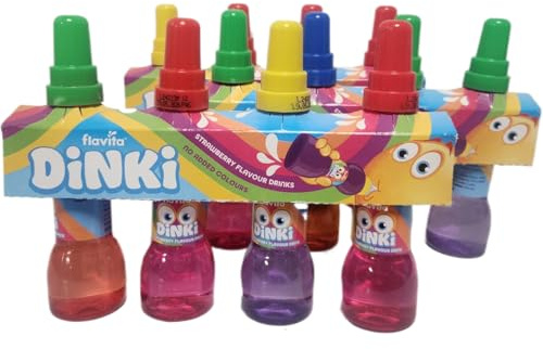 Strawberry Flavoured Mini Drink Bottles Sweetened Soft Drink No Added Colours Fun Shaped Beverage for Kids 3 Packs of 4x60ml (Total 12 Bottles) Refreshing Party Treat (Pack of 3)