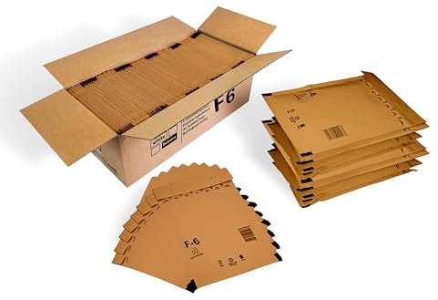 100 Versandtaschen Luftpolsterumschläge DIN A4 haftklebend Luftpolsterversandtaschen Luftpolstertaschen Gr. F/6 F6 braun (240mm x 350mm) Umschläge gepolstert Polsterumschlag Taschen