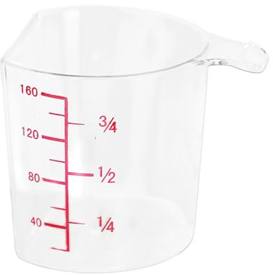 fxwtich Porceosy 180ML Plastic Measuring Cup with Handle - Easy Storage Compact Rice Measurement Tool, Transparent