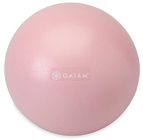 Gaiam Mini Ab Ball (Romance Rose), 8 Inch Inflatable Anti-Burst Exercise Ball for Core Strength, Pilates, Yoga, and Physical Therapy, Includes Inflation Straw, Plug & Downloadable Exercise Guide