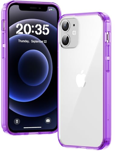 Voyahülle Hülle für iPhone 12 Mini Hülle, Anti-Vergilbung Transparent Handyhülle Stoßfest Schutzhülle, Premium Kratzfeste Case für iPhone 12 Mini - Lila