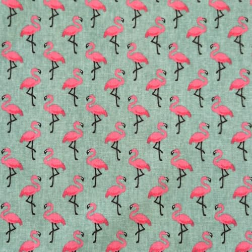 Stoff Meterware Flamingo türkis pink beschichtet Wachstuch Tischdeckenstoff 0,5 m abwaschbar