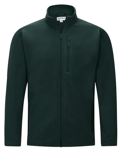 33,000ft Herren Fleecejacke Stehkragen Warm Jacke Leichte Strickjacke | Männer Outdoor Fleece Jacke Übergangsjacke, Full Zip Midlayer, Vliesjacke Fließjacke für Wandern Laufen Freizeit