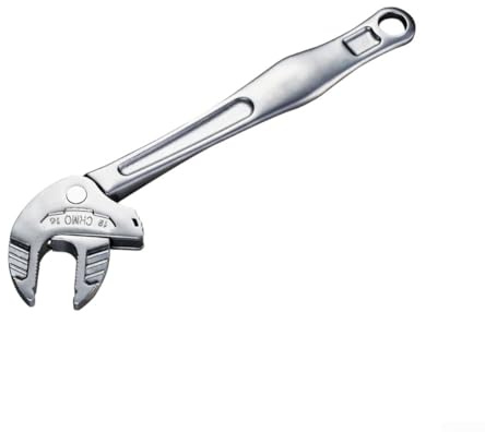 Adjustable Wrench, Extra Wide Adjustable Spanner, Crab Claw Wrench 32mm Jaw with Ratchet Mechanism, Anti-Slip Grip, 360° Rotation(16-19mm)