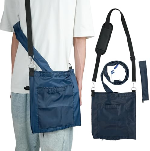 POONGURY Porta borsa per drenaggio urina con copertura protettiva per tubo di drenaggio, tessuto impermeabile e lavabile in lavatrice, copertura catetere con tracolla, fornisce protezione dati e