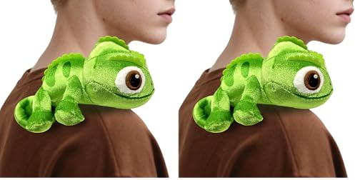 OptiPlay Pascal Chamäleon Kuscheltier, Pascal Shoulder Plüschpuppe, Chamäleon Stofftier Spielzeug, für Kinder und Erwachsene (Packung mit 2)