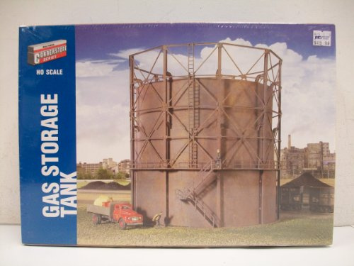 Walthers HO Scale Empire Gas Works - Cornerstone Series® Plastic Kit Gas Storage Tank 9-7/8 24.6cm Diameter x 9-1/8 22.8 Tall Grey